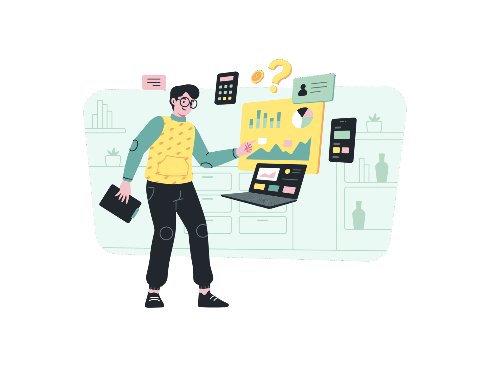 Neocube drawkit vector illustration project manager (2)